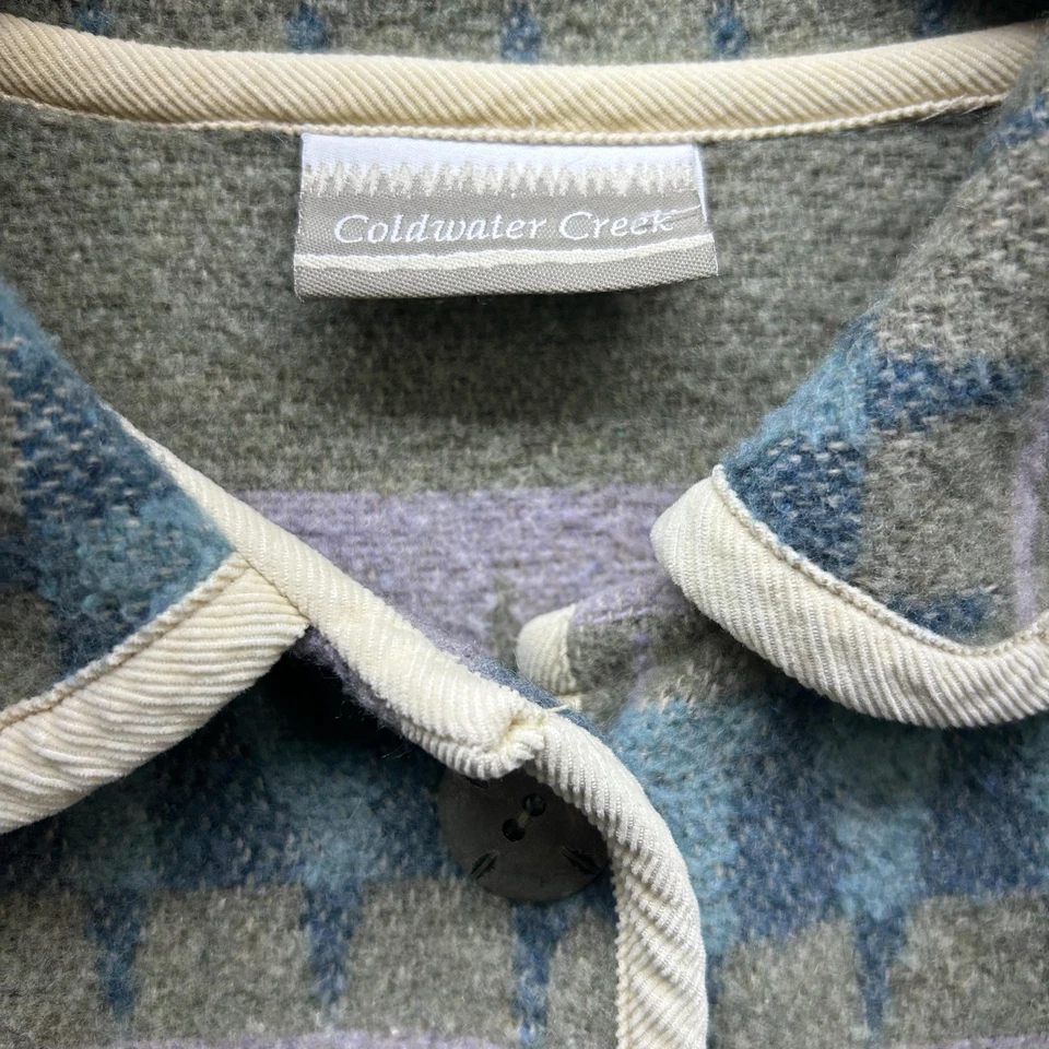 Vintage Tweed Jacket Womens Large Feather Pattern Granola Layering Modest Boho - Image 3 of 4