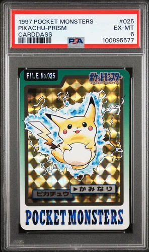 PSA 6 Pikachu 025 Carddass Prism Holo 1997 Pokemon Card EX-MT