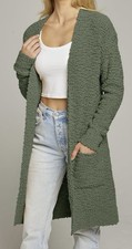 MEROKEETY Long Sleeve Knit Women  s Cardigan Open Front Sweater w/Pockets Small