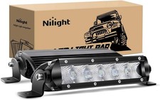 40001F-B Bar Super Slim 2PCS 7Inch 30W Flood Driving Fog 3600LM Single Row Off R