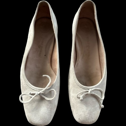 Nude Wildleder Paul Green Mareva eckige Zehenpartie Ballerina flach passt Größe 8 EUC UVP $ 389