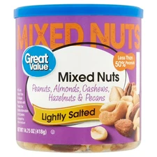 Great Value Roasted & Lightly Salted Mixed Nuts, 14.75 oz..