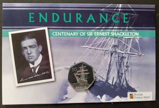 Endurance 2022 50p cinquanta pence centenario di Sir Ernest Shackleton pobjoy 2.750
