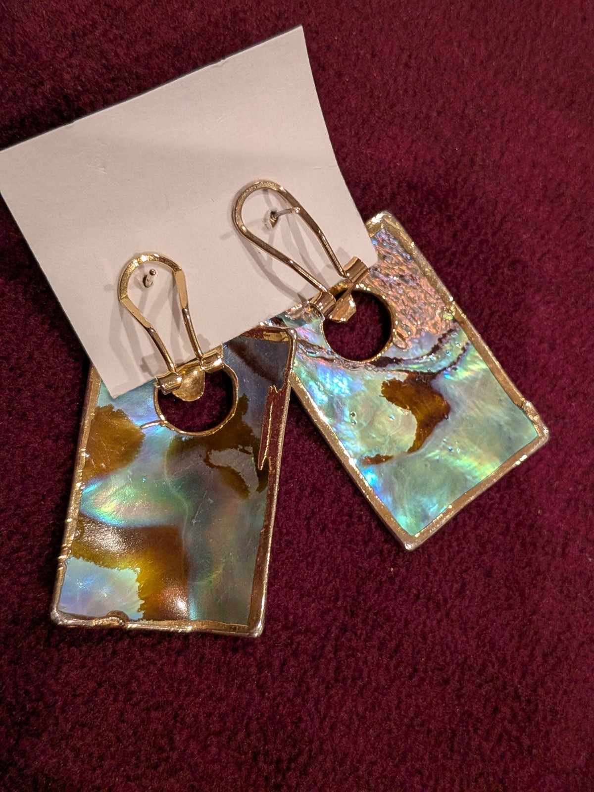 Versatile Paua Abalone Shell Dangle Earrings Irid… - image 3