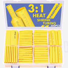 360PCS Heat Shrink Tubing,3:1 Ratio Adhesive Lined Marine Heat Shrink Tube Kit 8