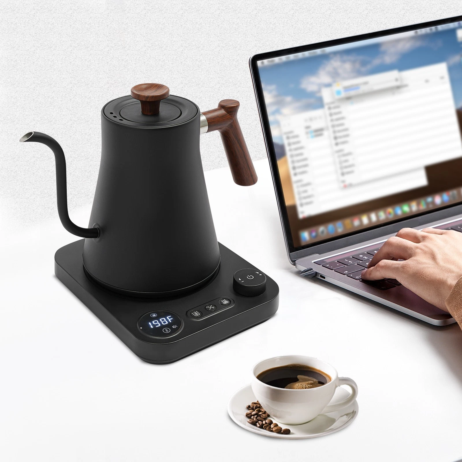 1200W Electric Gooseneck Coffee tea Kettles 900ml Hot Water Boil Kettle 110-130V