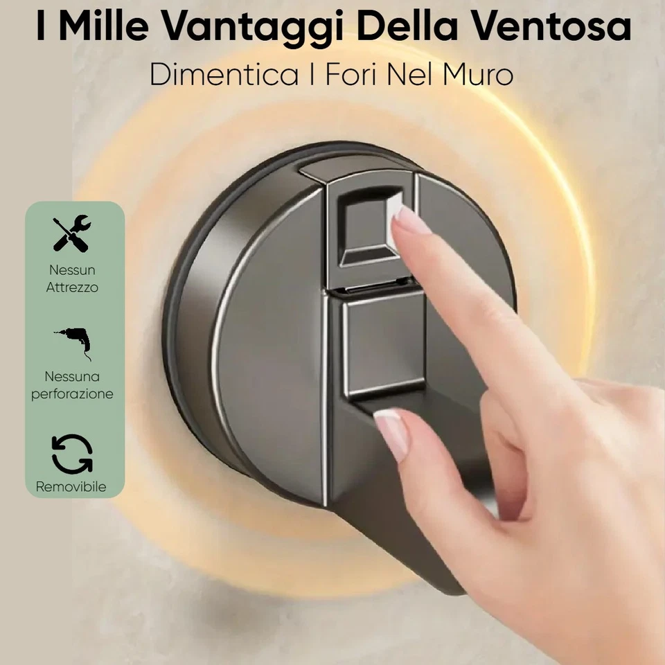 Portasciugamani da Parete - Porta Asciugamani Senza Foratura con Potente Ventosa - Immagine 3 di 4