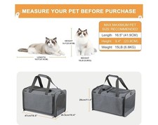 Gray Mess / Fabric Foldable Lightweight Small / Medium Cat / Small Dog Carrier