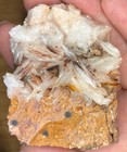 2pc Vandanite White Crystal Mineral Cluster Display Specimen on Orange Matrix — photo 4