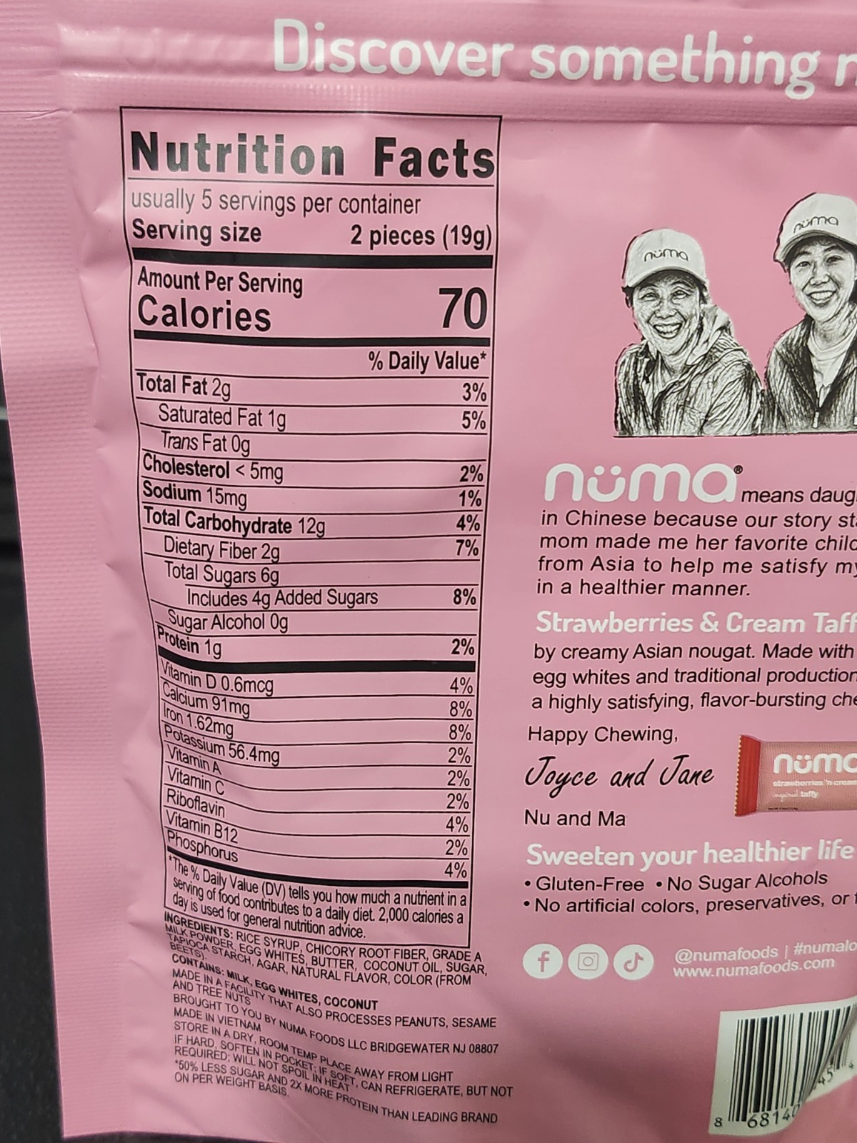 Numa Strawberries N Creme Inspired Taffy Asian Inspired Candy Food Treat New