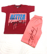 boys cotton t shirt pant set kids casual outfit unbranded 3-4 years