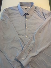 Old Navy Pro Signature Men s Dress Shirt 20 1/8- 37 3/4 Blue Built In Flex Reg