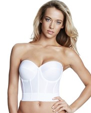 34F - Dominique 6377 Noemi Strapless Low Back Bridal Bra - White