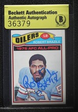 BAS 1977 Topps All-Pro Robert Brazile #240 Beckett Auth Sticker Auto HOF 3c7