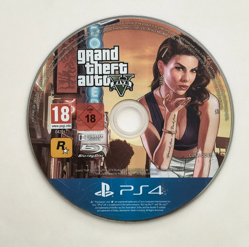 GTA 5 -PS4 Grand Theft Auto V-  PS4- Disc Only- Tested- Tracked Delivey, photo 1 of 2