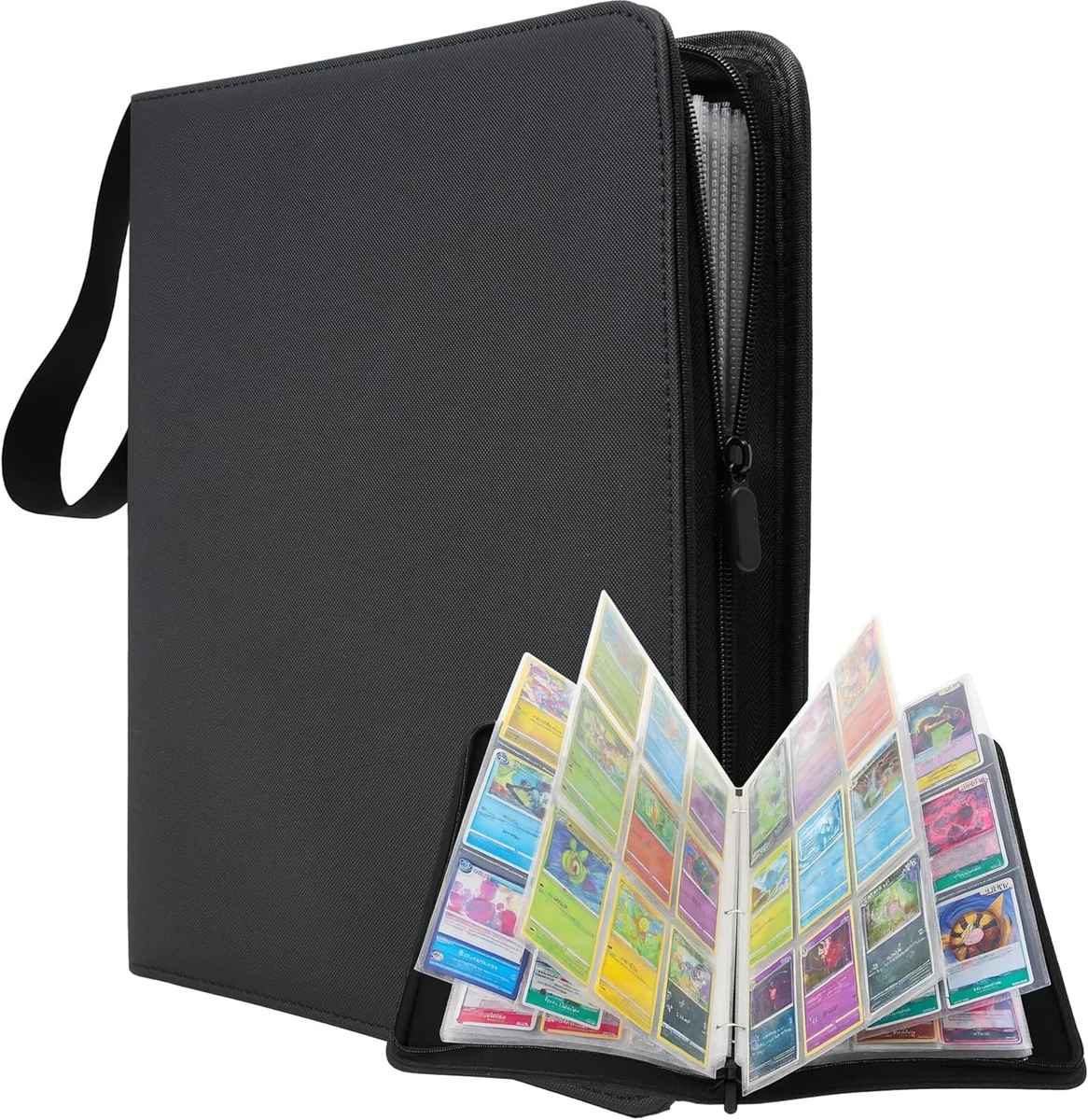 Vault X Raccoglitore per Carte da Collezione a 12 Tasche con Cinturino, 480 Carte, Formato Standard, 20 Pagine a Caricamento Laterale, Raccoglitore per Giochi di Collezionabili, TCG (Nero