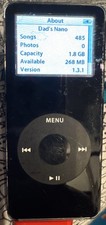 Apple iPod nano 1st Gen Black 2 GB A1137 Good Used Bad Battery Pixel 485 Songs