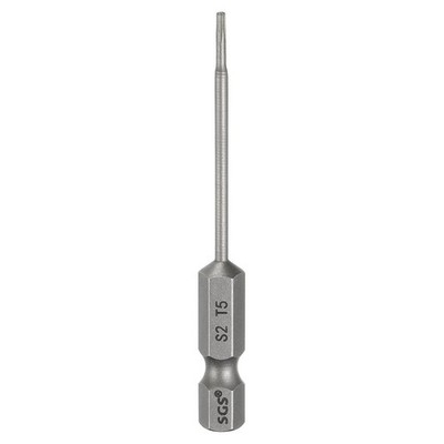 T5 Torx Head Screwdriver Bit 1/4'' Hex Shank 2.6'' Long Magnetic No Hole Tip