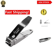 Sleek Stainless Steel Fingernail Clipper with Built-in Nail File and Clipping...