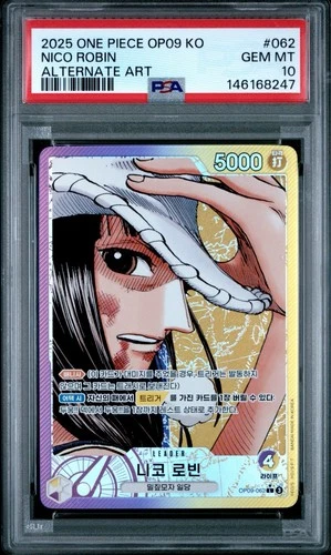 ONE PIECE KO OP09-062 EMPERORS IN THE NEW WORLD NICO ROBIN ALT ART PSA 10 POP 1