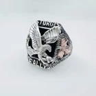 Vintage Sterling Silver Black Gold-Tone Hills RARE STURGIS RALLY Eagle Ring, 10