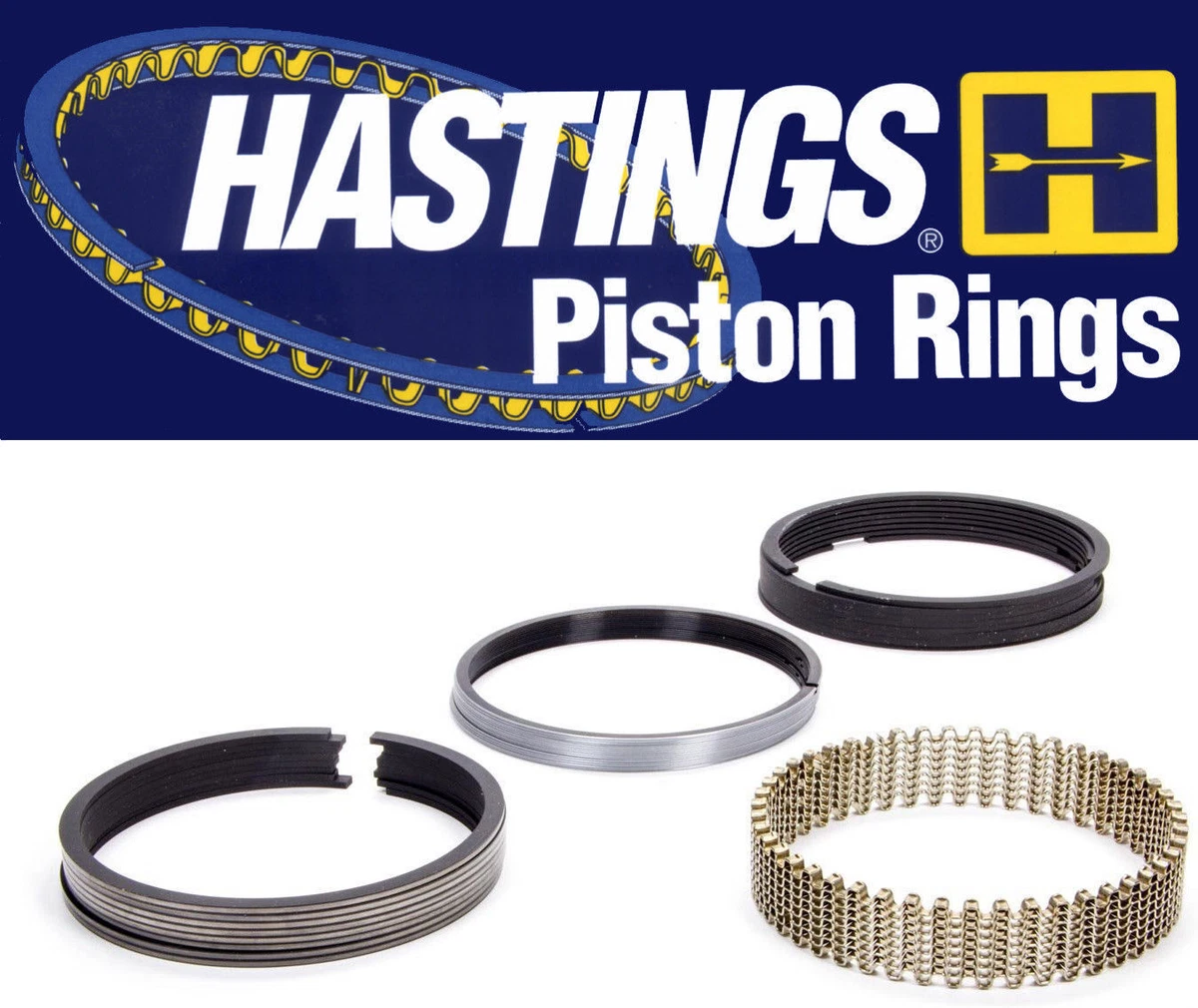 Hastings Chrome Piston Ring Set 2C4749 for STD Bore Engines - Not 