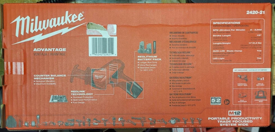 Milwaukee Hackzall M12 Reciprocal Saw Kit - Brand New! - Image 2 of 3