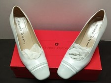 Vintage Charles Jourdan White Leather 80s Paris Pumps Heels Size 6 Original Box