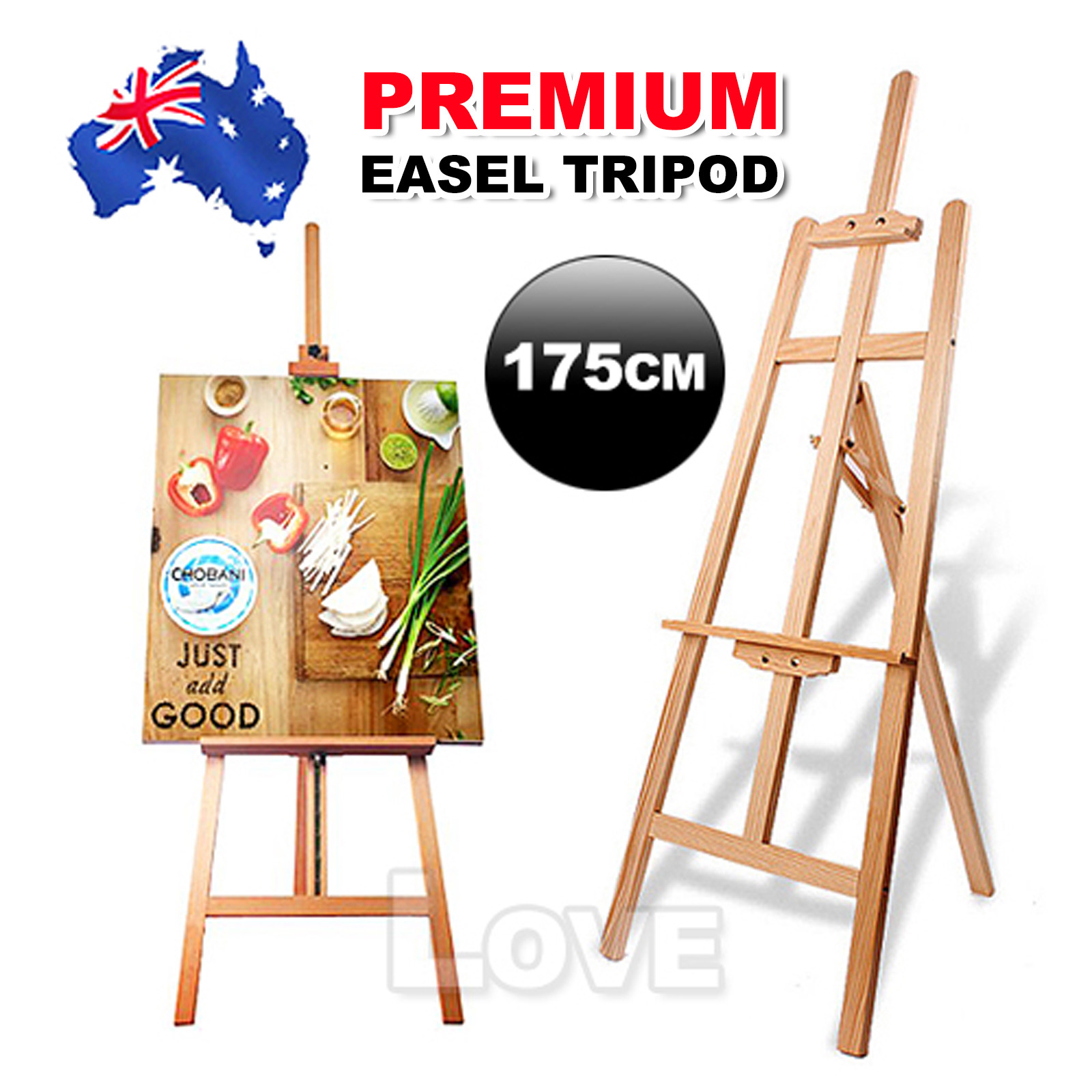 175cm Pine Wood Easel Artist Art Display Painting Shop Tripod Stand ...