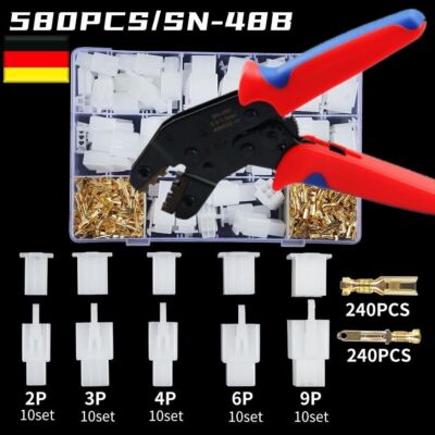 580x Steckverbinder Sortiment KFZ Stecker 2-9 Polig Auto Buchse Set 1,0-2,5 mm²