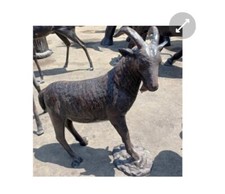 Goat On Rock Aluminum Statue