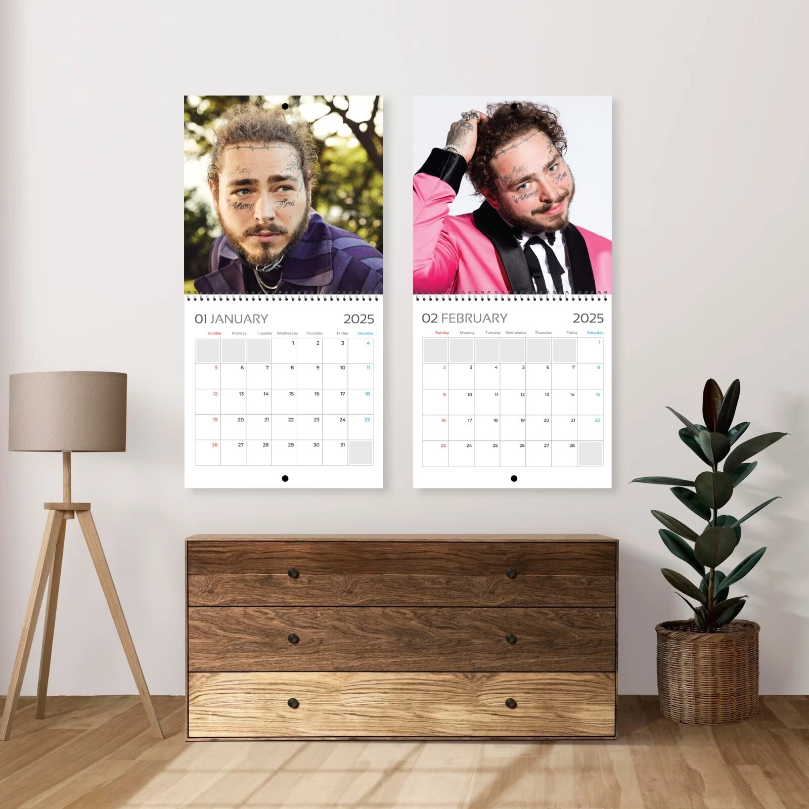 Post Malone 2025 Wall Calendar, Perfect Gift for Post Malone Fans