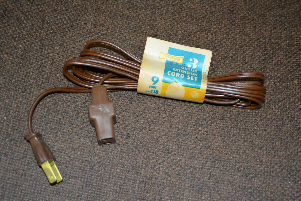 2 X Cable de alimentación de extensión de seguridad Leviton marrón 9 pies 15A 125V 1250W EE. UU. NUEVO 2532-9 Foto 2 de 4