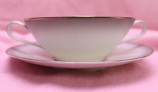 Rosenthal Alemania Platino Elegancia Manejo Crema Sopa Cuenco y Platillo Set #3331