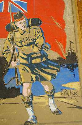 3 WATERCOLORS PROJECTS FOR STAMPS - WWI MILITARIA ITALY FRANCE BRITAIN - Picture 10 of 12