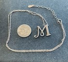 Vintage Krementz Sterling Silver 925 Initial M 5/8" Pendant Necklace