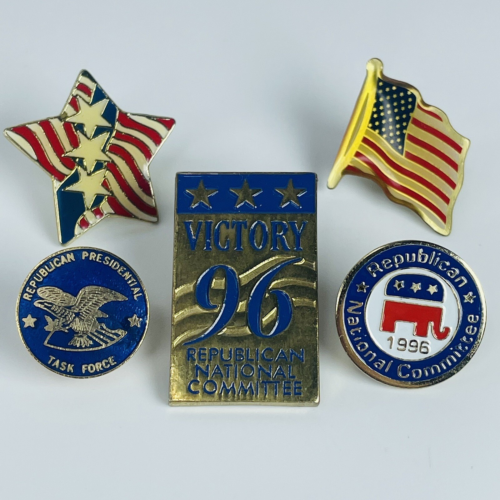 1996 Republican National Committee Presidential Political Hat Lapel Pin Lot VTG