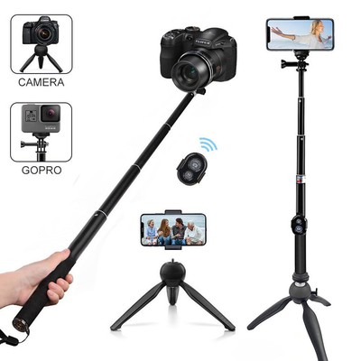 Tripod Bluetooth Monopod Selfie Stick Holder W Romote For Gopro