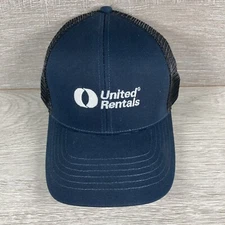 United Rentals Hat Cap Strapback Adjustable Navy Blue Black Mesh Back K Products