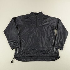 Vintage Nike Jacket Womens Medium Black 1/4 Zip Pullover Windbreaker Swoosh Y2K