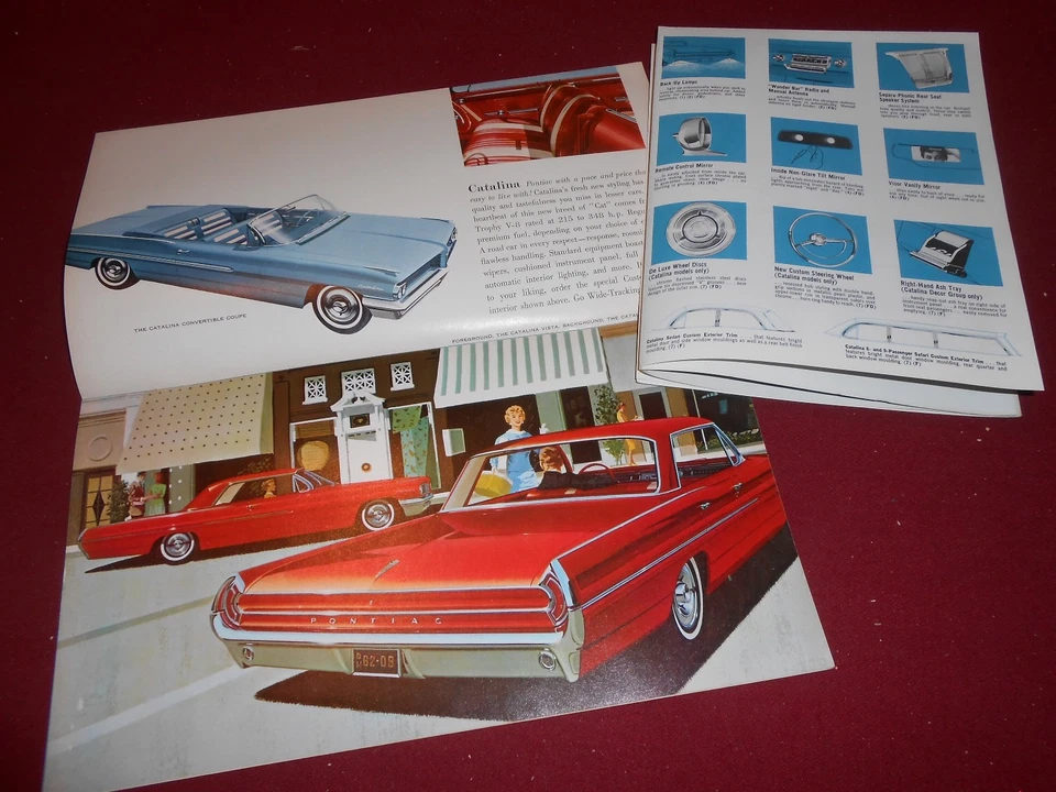 Folleto Pontiac 1962 - Bonneville Catalina Star Chief + catálogo de accesorios '62 Foto 3 de 4