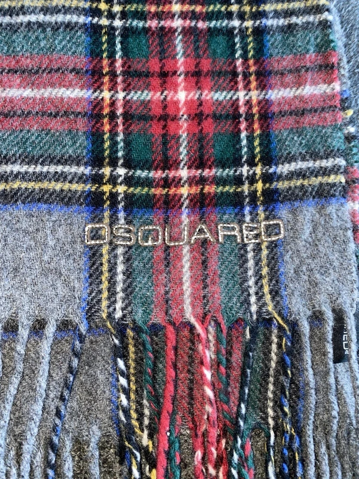 DSQUARED2 F/W 2011 Tartan Carbón Miner Lana Bufanda Cuadro Bufanda Lana Gigolo - Imagen 2 de 4
