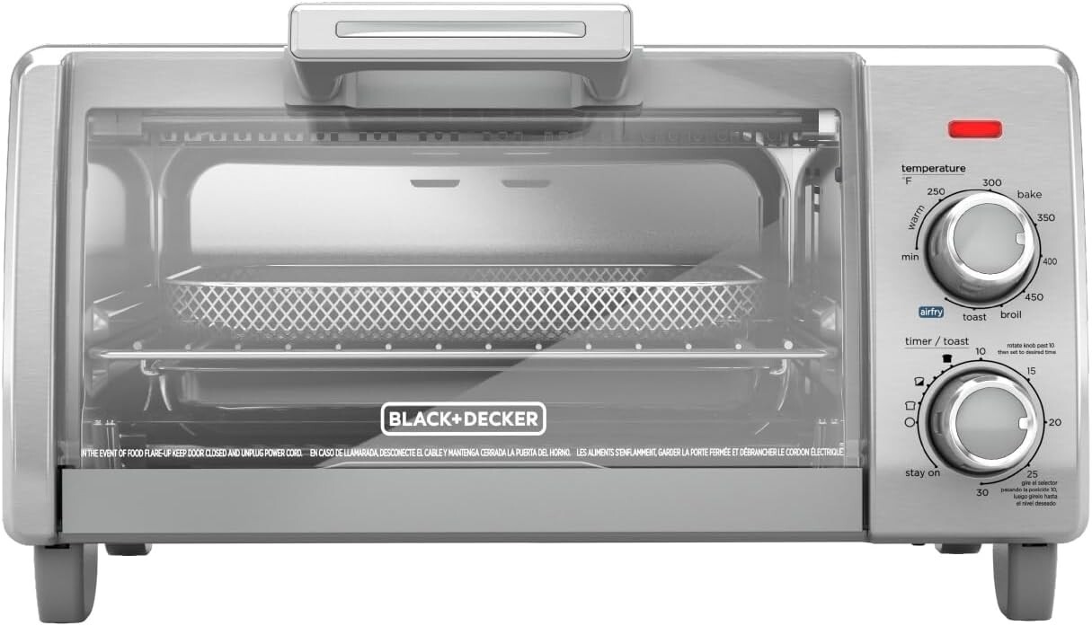 BLACK+DECKER 4-Slice Crisp 'N Bake Air Fry Toaster Oven Stainless Steel TO1787SS