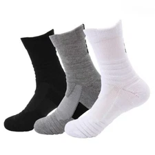 1 Pair Men Thermal Sports Socks Cotton Cycling Basketball Running Winter Hiking