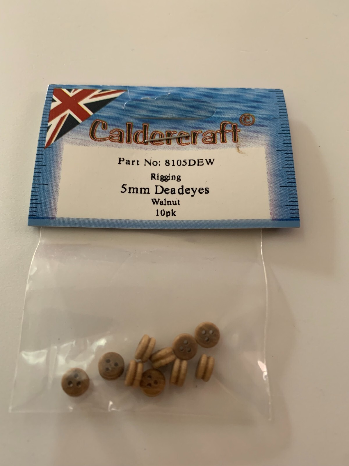 Deadeyes 5mm Walnut Pack of 10 Caldercraft Model Boat Fittings