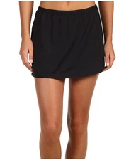 TYR WOMEN'S SOLID SKORT SKIRT BIKINI SWIM BOTTOMS BLACK SIZE 8 NEW!