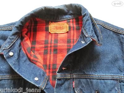 Levi's Jacke Jeansjacke M-S mit Rotem Karo-Stoff gefüttert Made in  USA