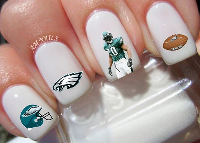 HANDMADE Philadelphia Eagles Nail Art Stickers Transfers Decals Set of 42 - A1317