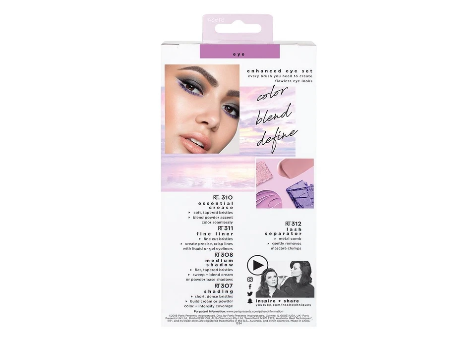 REAL TECHNIQUES Enhanced Eye Set Brush Cup RT-91534 shadow eyeliner mascara 6pcs - Image 4 of 4