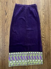 Paganne By Gene Berk Deep Purple Velvet Maxi Long Skirt Sz 14 Waist 30  